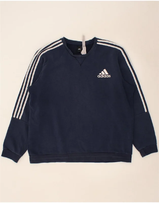 ADIDAS Mens Sweatshirt Jumper 2XL Navy Blue Cotton