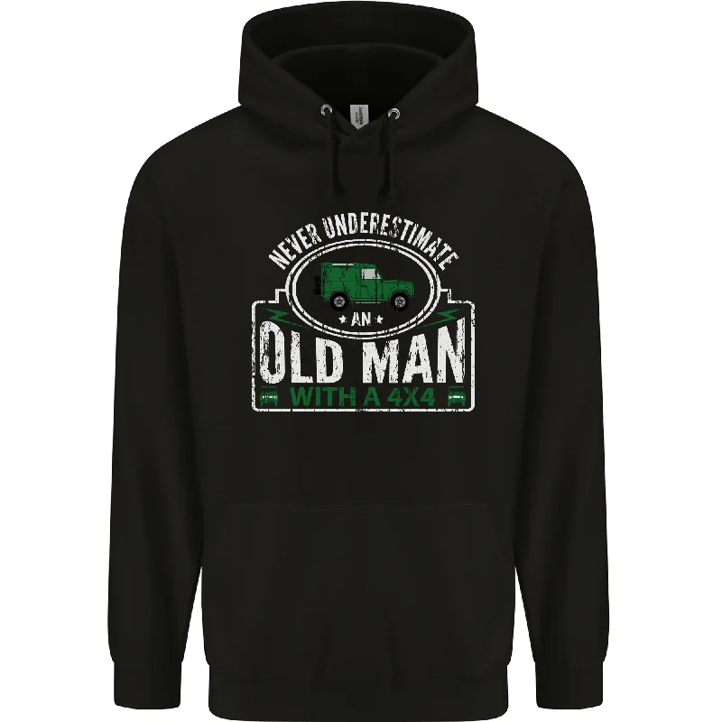 An Old Man With a 4x4 Off Roading Off Road Mens 80% Cotton Hoodie Hoodie with Front Slit Layering Stylish