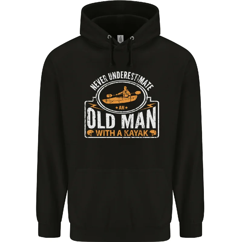 An Old Man With a Kayak Kayaking Funny Mens 80% Cotton Hoodie Hoodie with Hem Frayed Vintage Worn An Old Man With a Kayak Kayaking Funny Mens 80% Cotton Hoodie Hoodie with Hem Frayed Vintage Worn
