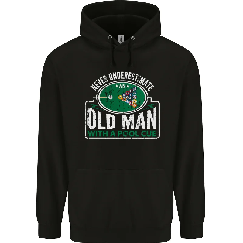 An Old Man With a Pool Cue Player Funny Mens 80% Cotton Hoodie Hoodie with Drawcord Adjustable Secure An Old Man With a Pool Cue Player Funny Mens 80% Cotton Hoodie Hoodie with Drawcord Adjustable Secure