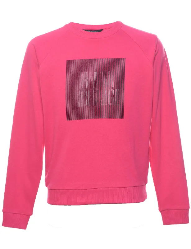 Armani Exchange Printed Sweatshirt - M Hoodie with Zipper Versatile Modern