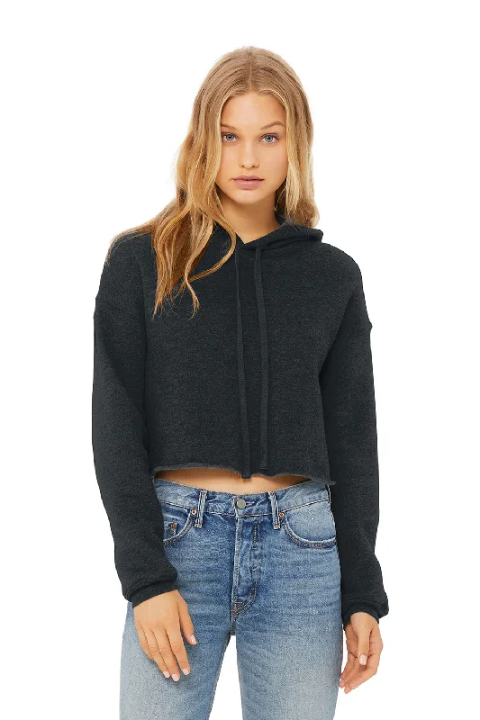 Bella + Canvas Womens Cropped Fleece Hooded Sweatshirt Hoodie - Heather Dark Grey Hoodie with Pattern Geometric Abstract Bella + Canvas Womens Cropped Fleece Hooded Sweatshirt Hoodie - Heather Dark Grey Hoodie with Pattern Geometric Abstract