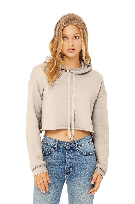 Bella + Canvas Womens Cropped Fleece Hooded Sweatshirt Hoodie - Heather Dust Hoodie with Thumb Holes Functional Cozy Bella + Canvas Womens Cropped Fleece Hooded Sweatshirt Hoodie - Heather Dust Hoodie with Thumb Holes Functional Cozy