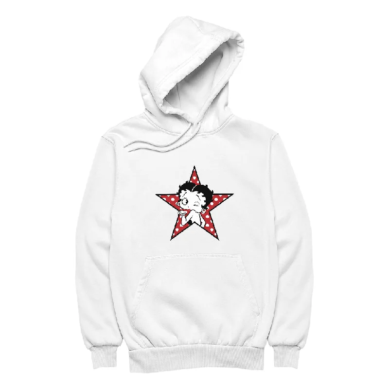 Betty Boop Wink Polka Dot Star Women's Hooded Sweatshirt