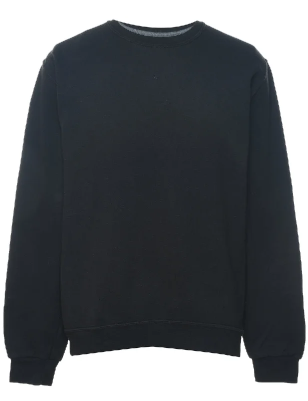 Black Plain Sweatshirt - S Hoodie with Tie-Dye Psychedelic Retro