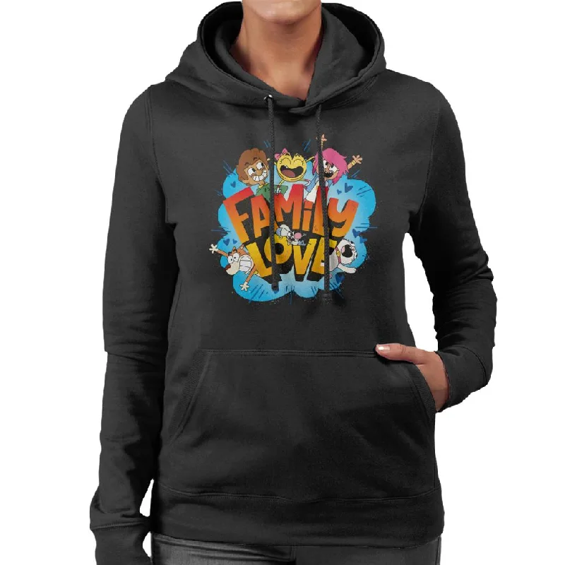 Boy Girl Dog Cat Mouse Cheese Family Love Women's Hooded Sweatshirt