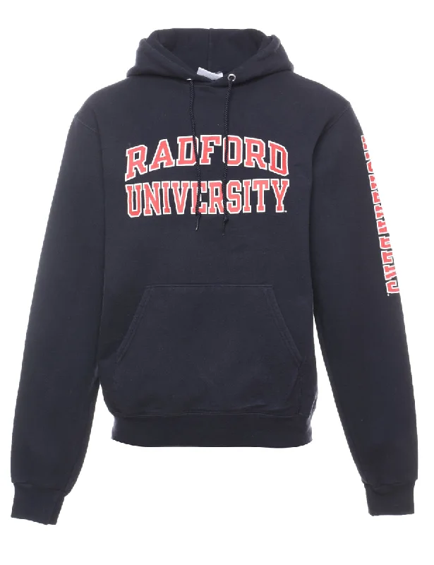 Champion Radford University Navy & Red Printed Hoodie - S Hoodie with Hem Fringe Bohemian Relaxed Champion Radford University Navy & Red Printed Hoodie - S Hoodie with Hem Fringe Bohemian Relaxed