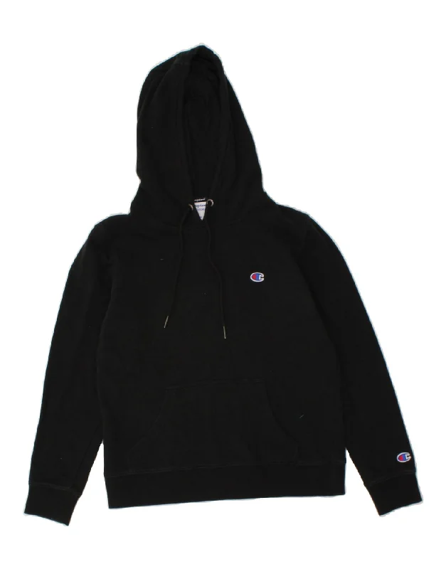 CHAMPION Womens Hoodie Jumper UK 10 Small Black Cotton Hoodie Dress Longline Feminine CHAMPION Womens Hoodie Jumper UK 10 Small Black Cotton Hoodie Dress Longline Feminine