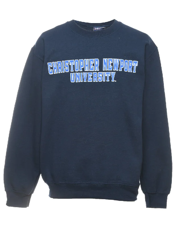 Christopher Newport University Printed Sweatshirt - S Hoodie with Drawstring Waist Adjustable Fitted Christopher Newport University Printed Sweatshirt - S Hoodie with Drawstring Waist Adjustable Fitted
