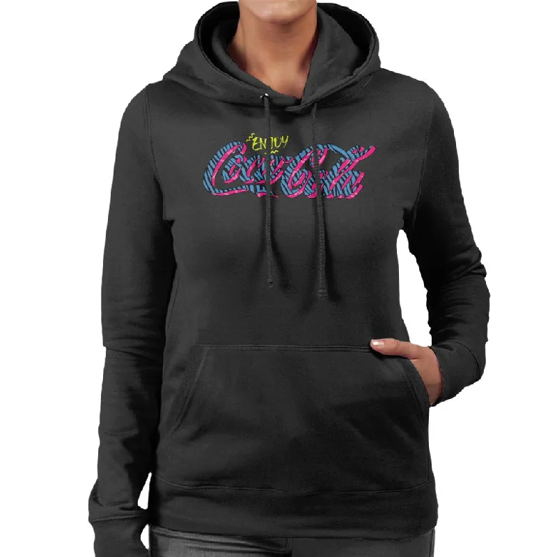 Coca Cola Retro Zebra Logo Women's Hooded Sweatshirt