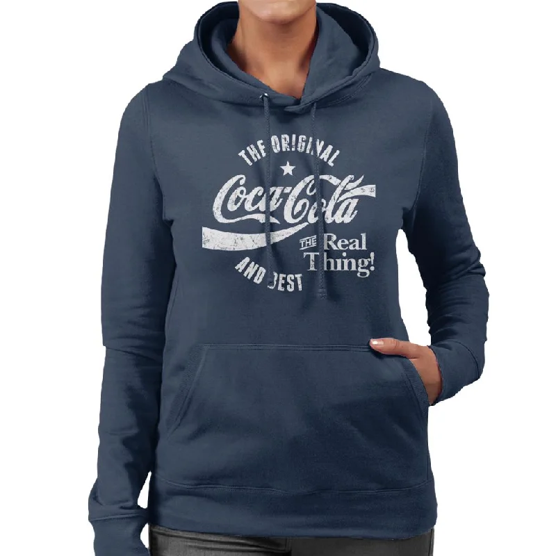 Coca Cola The Original And The Best White Logo Women's Hooded Sweatshirt