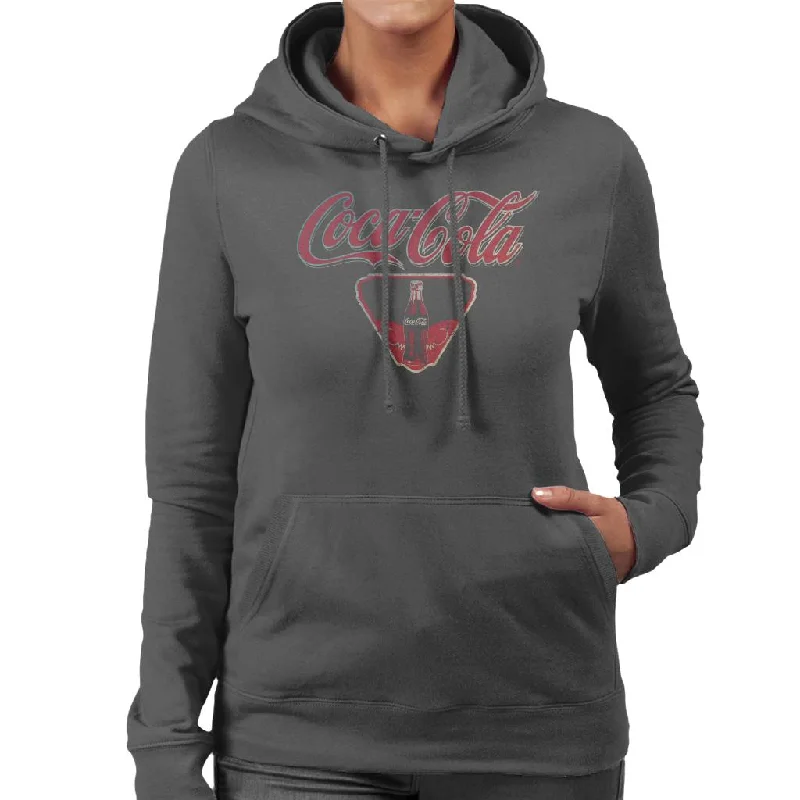 Coca Cola Vintage Bottle Logo Women's Hooded Sweatshirt