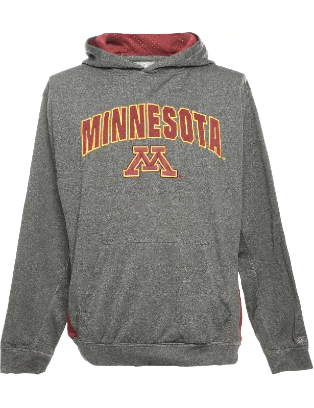 Dark Grey Printed Hoodie - XL Hoodie with Typography Text Message