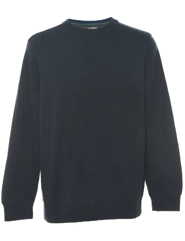 G.H. Bass Plain Sweatshirt - M Hoodie with Double Zipper Versatile Adjustable