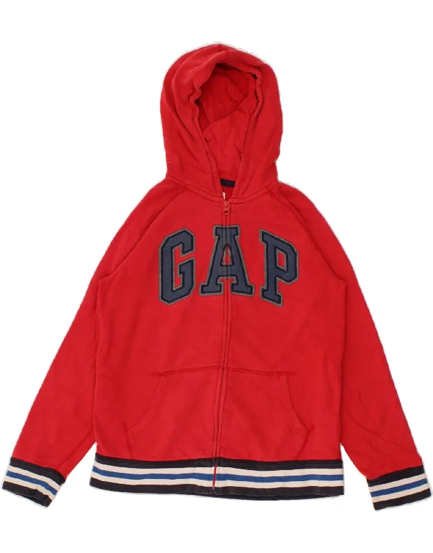 GAP Boys Graphic Zip Hoodie Sweater 14-15 Years 2XL Red Cotton