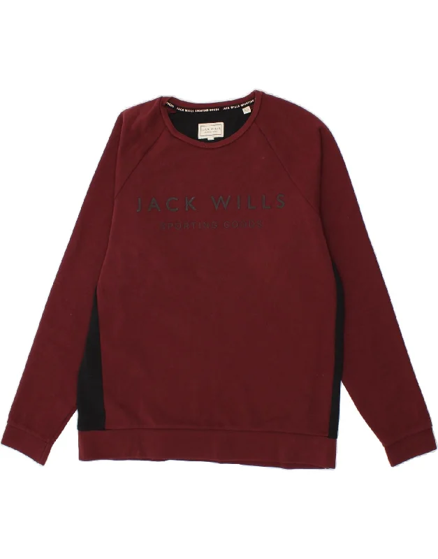 JACK WILLS Mens Graphic Sweatshirt Jumper Medium Red Colourblock Cotton Hoodie with Hood Adjustable Protection JACK WILLS Mens Graphic Sweatshirt Jumper Medium Red Colourblock Cotton Hoodie with Hood Adjustable Protection