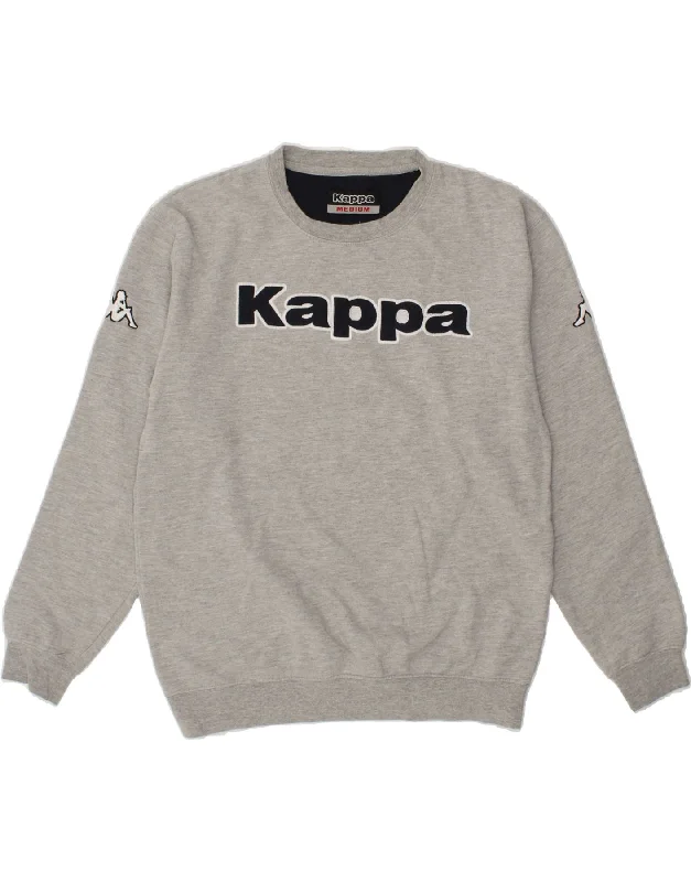 KAPPA Mens Graphic Sweatshirt Jumper Medium Grey Cotton