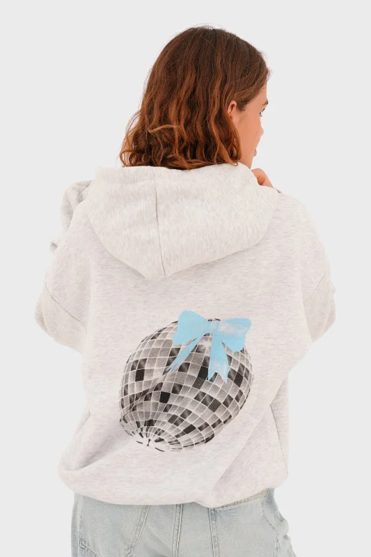 "Bow" hoodie grey Hoodie with Emblem Brand Identity