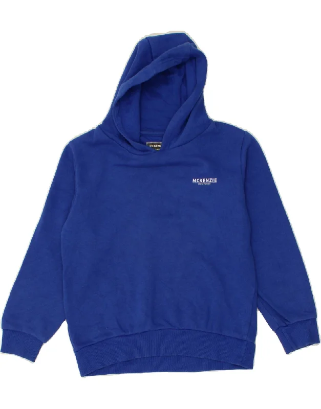 MCKENZIE Boys Hoodie Jumper 7-8 Years Blue Cotton