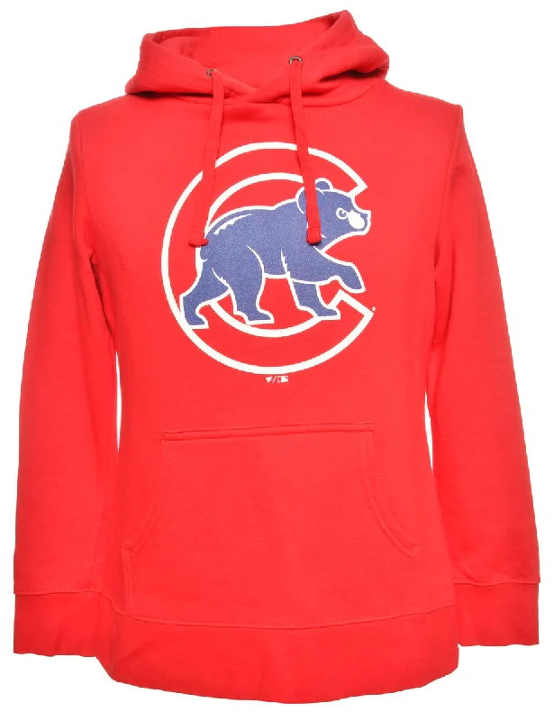 MLB Hooded Sports Sweatshirt - L Hoodie with Side Slits Relaxed Casual