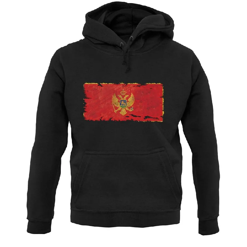 Montenegro Grunge Style Flag Unisex Hoodie