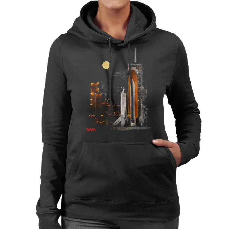 NASA STS 110 Discovery Shuttle At Launch Pad Women's Hooded Sweatshirt