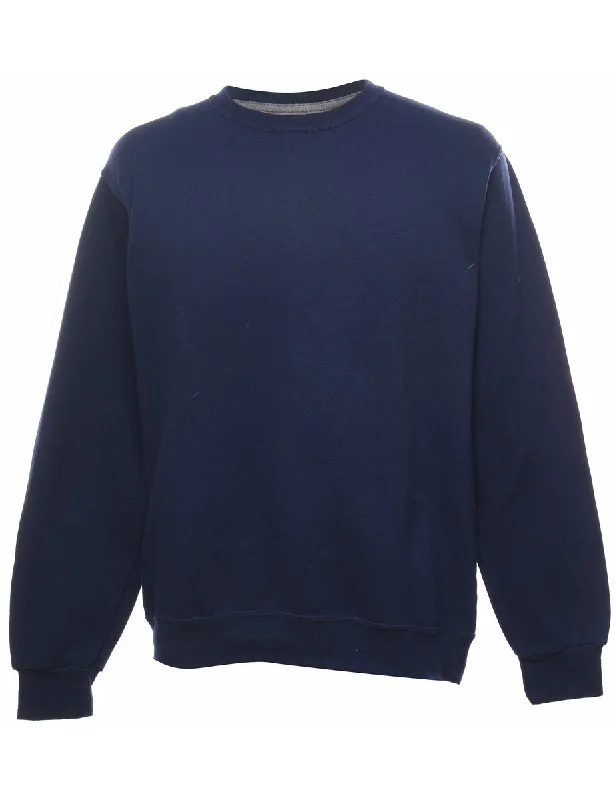 Navy Plain Sweatshirt - M Hoodie with Gradient Ombre Colorful