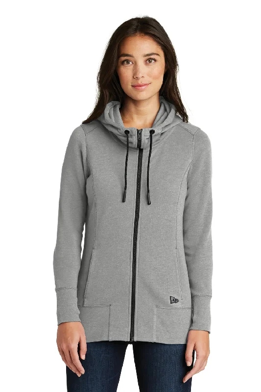 New Era Womens Fleece Full Zip Hooded Sweatshirt Hoodie - Heather Shadow Grey Hoodie Dress Longline Feminine New Era Womens Fleece Full Zip Hooded Sweatshirt Hoodie - Heather Shadow Grey Hoodie Dress Longline Feminine