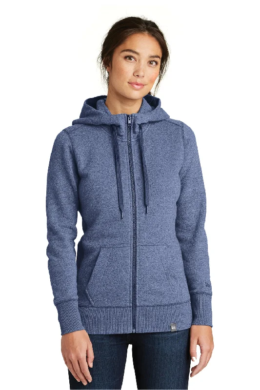 New Era Womens Sueded French Terry Full Zip Hooded Sweatshirt Hoodie - Dark Royal Blue Twist Hoodie with Reflective Safety Nightwear New Era Womens Sueded French Terry Full Zip Hooded Sweatshirt Hoodie - Dark Royal Blue Twist Hoodie with Reflective Safety Nightwear
