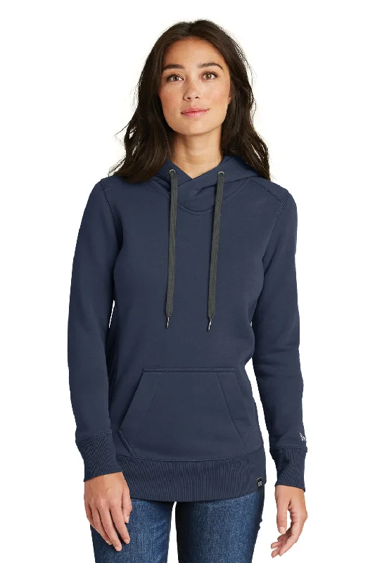 New Era Womens Sueded French Terry Hooded Sweatshirt Hoodie - Navy Blue Hoodie with V-Neck Classic Versatile New Era Womens Sueded French Terry Hooded Sweatshirt Hoodie - Navy Blue Hoodie with V-Neck Classic Versatile