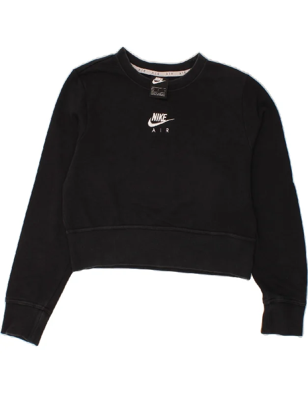 NIKE Womens Graphic Crop Sweatshirt Jumper UK 14 Large Black Cotton Hoodie with Tie-Dye Psychedelic Retro NIKE Womens Graphic Crop Sweatshirt Jumper UK 14 Large Black Cotton Hoodie with Tie-Dye Psychedelic Retro