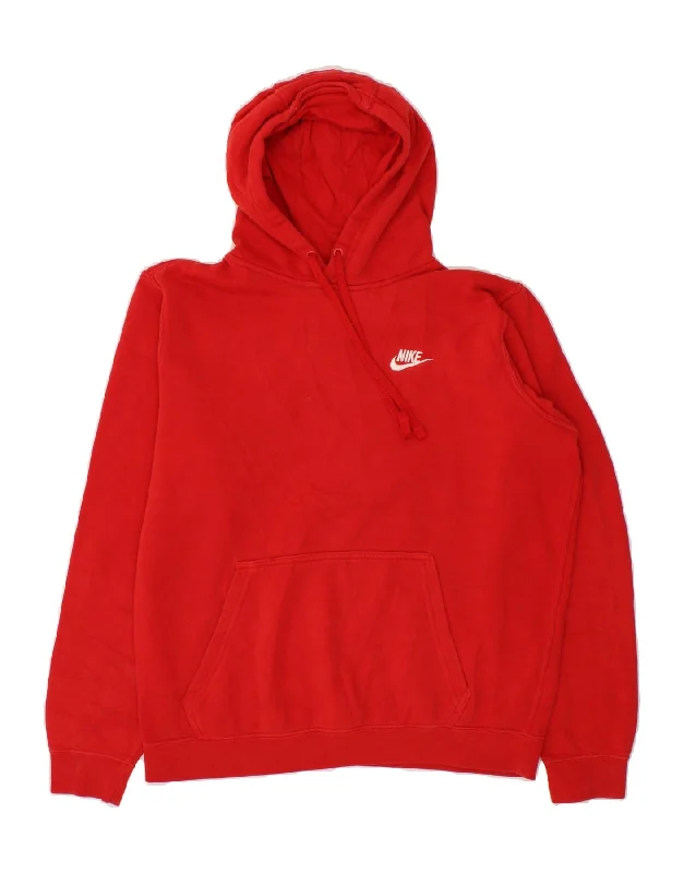 NIKE Womens Hoodie Jumper UK 14 Medium Red Cotton Hoodie with Typography Text Message NIKE Womens Hoodie Jumper UK 14 Medium Red Cotton Hoodie with Typography Text Message