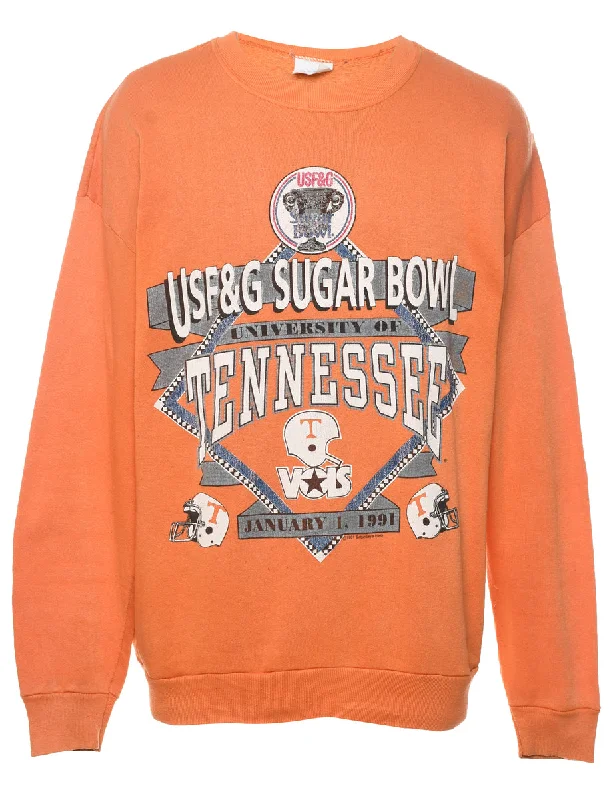 Orange Sugar Bowl 1991 Printed Sweatshirt - XL Hoodie with Print Artistic Unique