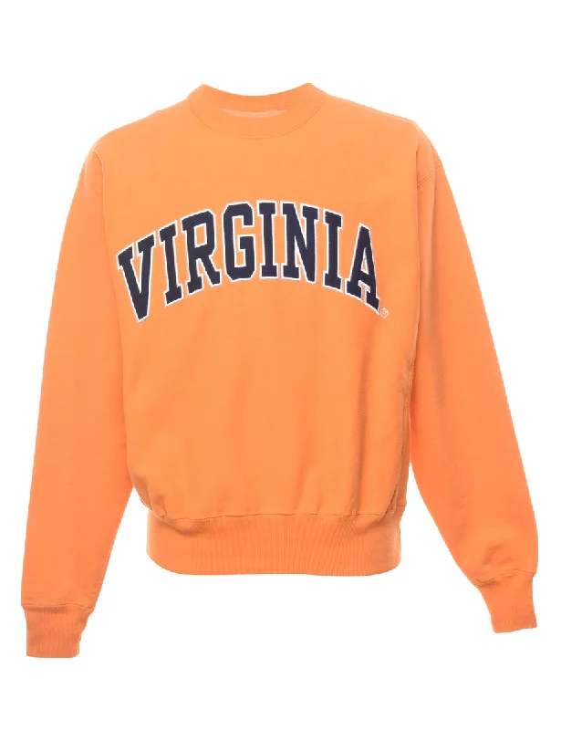Orange Virginia Printed Sweatshirt - M Hoodie Sweatshirt Pullover