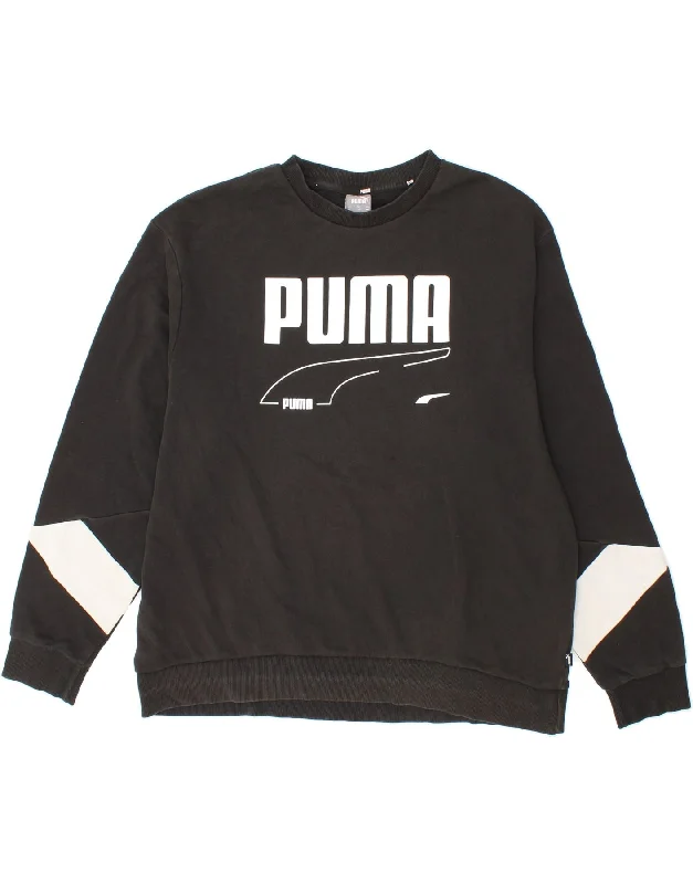 PUMA Mens Graphic Sweatshirt Jumper 2XL Black Cotton