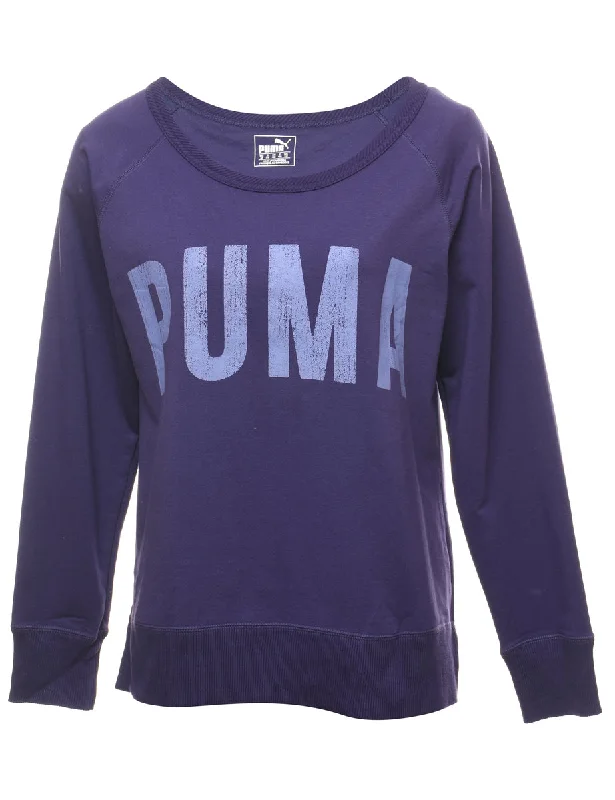Puma Printed Sweatshirt - M Hoodie with Color Block Contrast Stylish