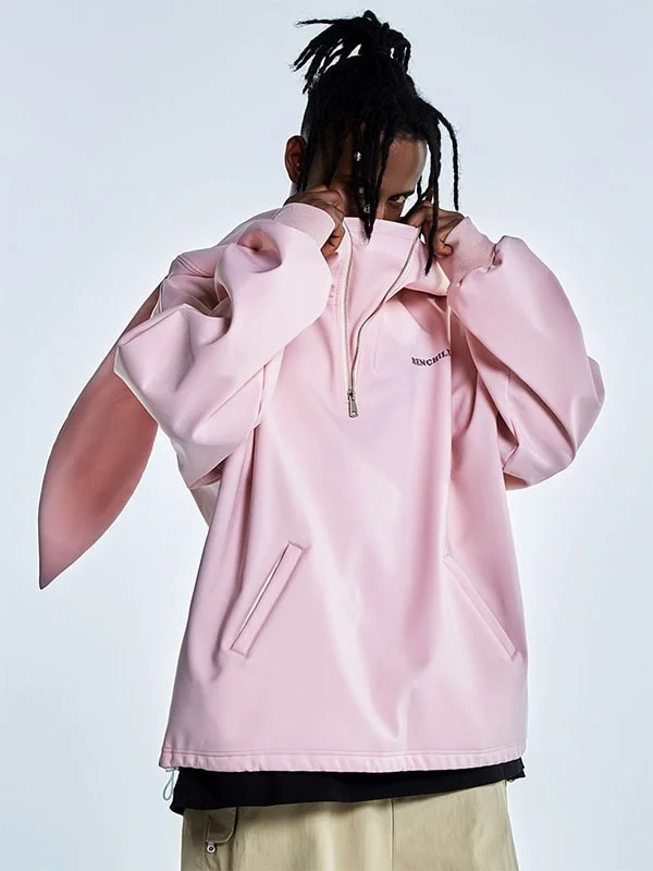 RenChill Unisex Bunny Rabbit Baggy Snow Hoodie - Long Ears Decoration Hoodie with Mock Neck Collared Structured RenChill Unisex Bunny Rabbit Baggy Snow Hoodie - Long Ears Decoration Hoodie with Mock Neck Collared Structured