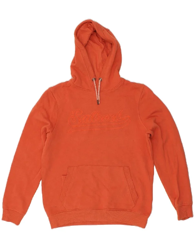 SALTROCK Mens Graphic Hoodie Jumper Small Orange Cotton