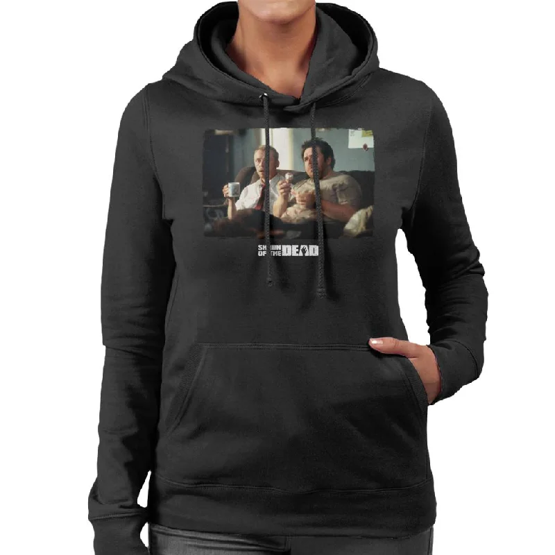 Shaun of the Dead Shaun And Ed Watching TV Women's Hooded Sweatshirt