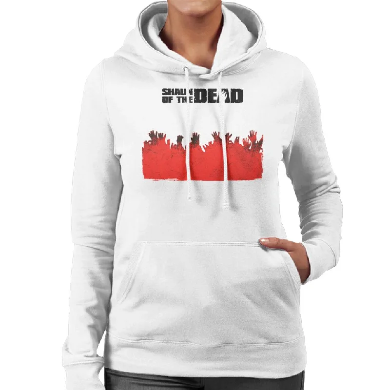 Shaun of the Dead Zombie Hands Silhouette Women's Hooded Sweatshirt