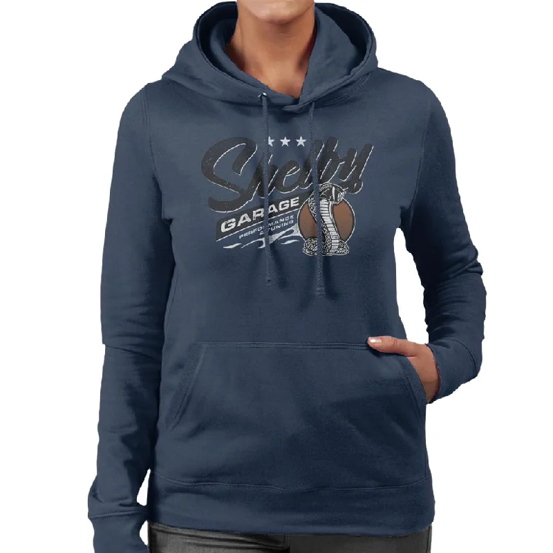 Shelby Logo Garage Performance And Tuning Women's Hooded Sweatshirt