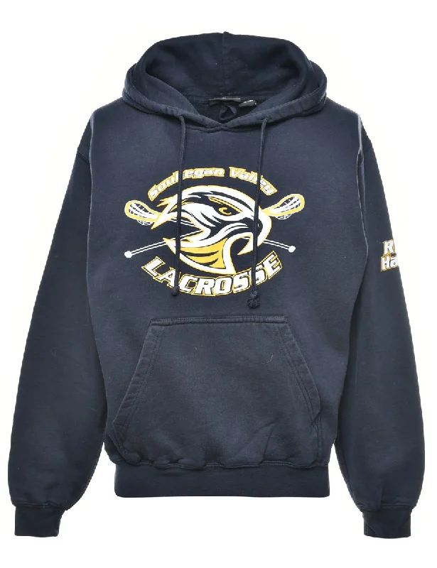 Souhegan Valley Lacrosse Printed Hoodie - S Hoodie with Slim Fit Tailored Modern