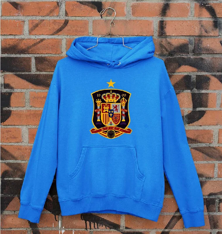 Spain Football Unisex Hoodie for Men/Women Hoodie with Hem Fringe Bohemian Relaxed