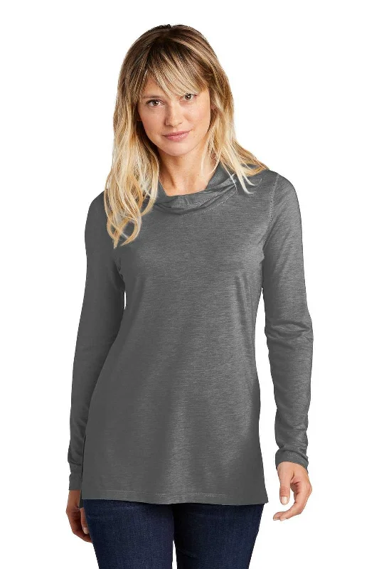 Sport-Tek LST406 Ladies PosiCharge Tri-Blend Wicking Long Sleeve Hoodie LST406Dark Gray Heather