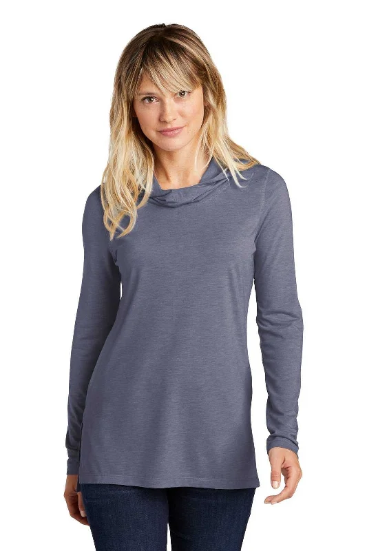 Sport-Tek LST406 Ladies PosiCharge Tri-Blend Wicking Long Sleeve Hoodie - True Navy Heather