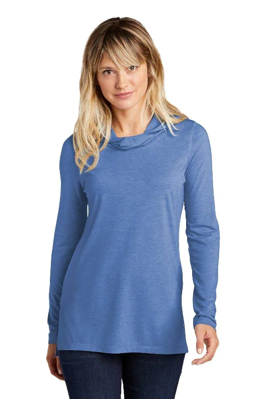 Sport-Tek LST406 Ladies PosiCharge Tri-Blend Wicking Long Sleeve Hoodie - True Royal Heather