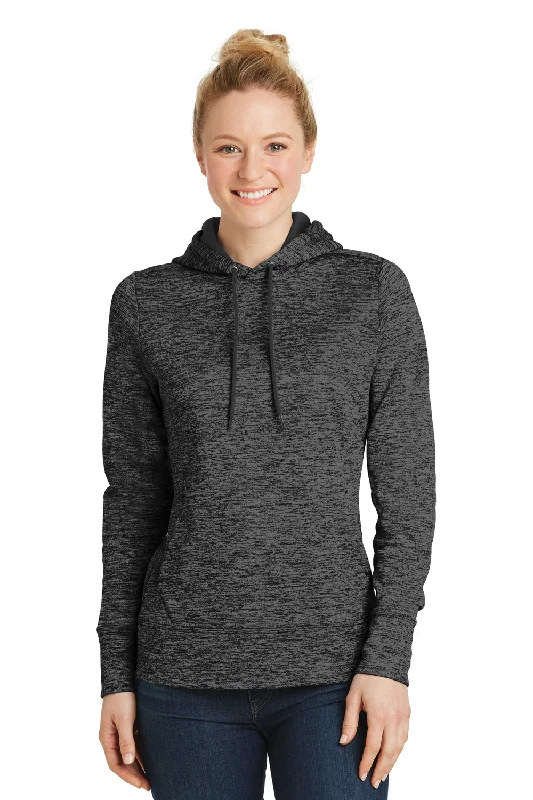Sport-Tek Womens Electric Heather Moisture Wicking Fleece Hooded Sweatshirt Hoodie - Grey Black Electric Hoodie with Monochrome Minimalist Simple Sport-Tek Womens Electric Heather Moisture Wicking Fleece Hooded Sweatshirt Hoodie - Grey Black Electric Hoodie with Monochrome Minimalist Simple