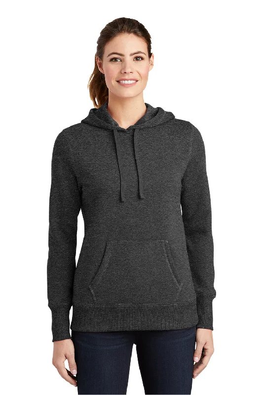 Sport-Tek Womens Shrink Resistant Fleece Hooded Sweatshirt Hoodie - Heather Graphite Grey Hoodie with Hem Ribbing Snug Secure Sport-Tek Womens Shrink Resistant Fleece Hooded Sweatshirt Hoodie - Heather Graphite Grey Hoodie with Hem Ribbing Snug Secure