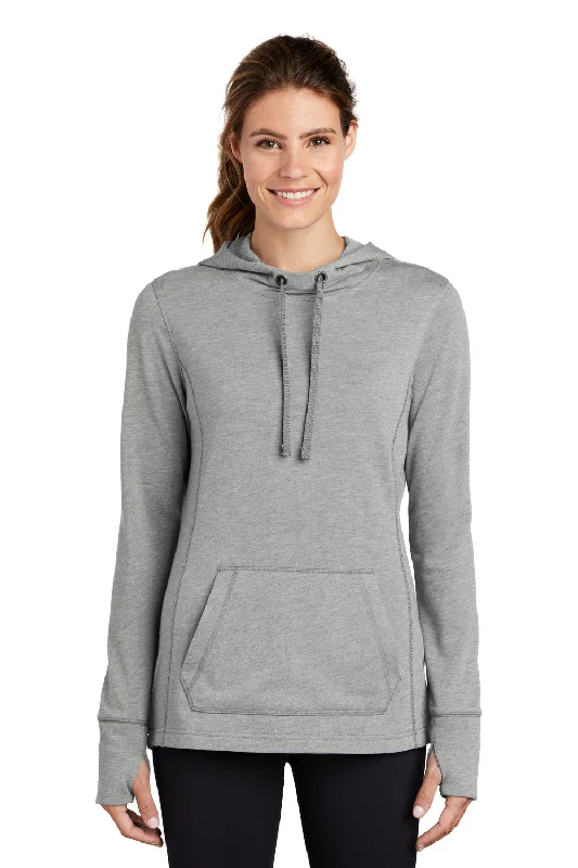 Sport-Tek Womens Moisture Wicking Fleece Hooded Sweatshirt Hoodie - Heather Light Grey Hoodie with Batwing Sleeves Loose Dramatic Sport-Tek Womens Moisture Wicking Fleece Hooded Sweatshirt Hoodie - Heather Light Grey Hoodie with Batwing Sleeves Loose Dramatic