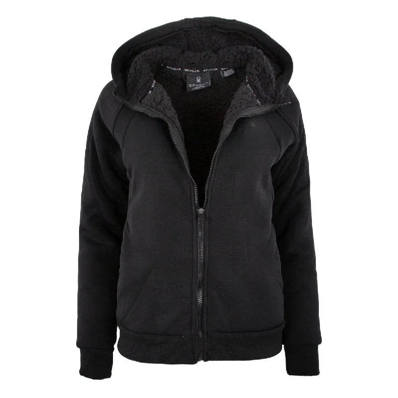 Spyder Women's Sherpa Lined Hoodie Hoodie with Frayed Bohemian Relaxed